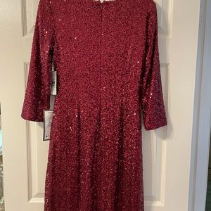 Red Sequin 3/4 sleeve Party dress